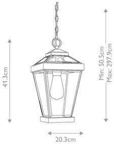 Quoizel QZ-RAVINE8-M - Kültéri csillár láncon RAVINE 1xE27/60W/230V IP23 barna