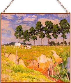 Emile Claus-Luminist üvegkép, falikép