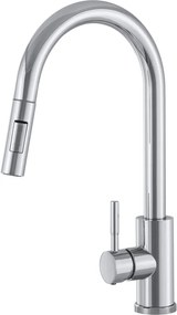 Gamma Taru II. Mosogató Csaptelep - Kihúzható, Zuhanyfejes, Króm