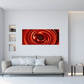 Absztrakt kép - piros spirál (120x50 cm)