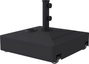 Outsunny négyszögletes napernyőtartó kerekekkel – HDPE, tölthető (61 kg homok / 40 kg víz), illeszkedik Ø35/38/48 mm – fekete | Aosom