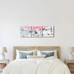 Kép - varázslatos tél (órával) (90x30 cm)