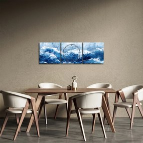 Kép - A tenger illusztrációja (órával) (90x30 cm)
