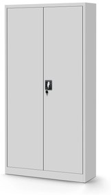 Fém polcos iratszekrény ajtókkal és személyes kis szekrénnyel TOMASZ, 900 x 1850 x 450 mm, szürke