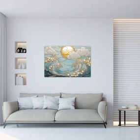 Kép - 3D gyöngyök az óceánban (90x60 cm)