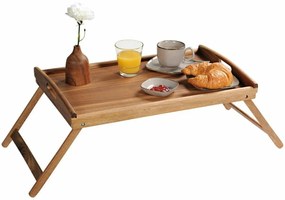Kesper 28020 Szolgáltató tálca összecsukhatólábakkal, akácfa, 55 x 35 cm