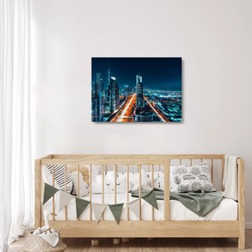 Kép - Dubai éjszaka (üvegen) (70x50 cm)