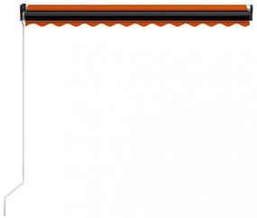 narancs és barna kézzel kihúzható LED-es napellenző 300x250 cm