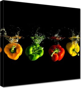Vászonkép 80x80 Négy színes paprika