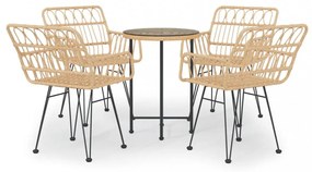 5 részes polyrattan kerti étkezőgarnitúra
