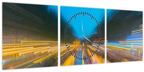 Kép - Festmény absztrakció (órával) (90x30 cm)