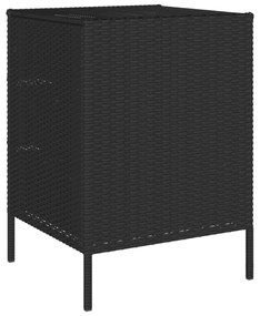 fekete polyrattan kerti tárolószekrény 55 x 59 x 80 cm