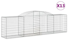 13 db íves horganyzott vas gabion kosár 300x50x80/100 cm