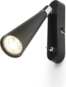 RENDL ALEXIS nástěnná černá chrom 230V LED GU10 5W
