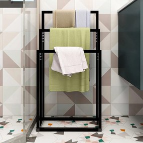 Tutumi Tutumi, 3 karos fém törülközőtartó 600x260x1000 mm 391840, fekete matt, HOM-01003