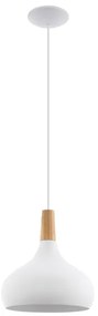 Eglo 901178-Függőlámpa kábelen SABINAR 1xE27/60W/230V átm.28cm fehér-