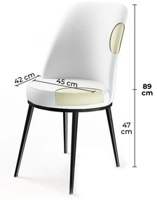Étkezőszék szett (6 db.) Dexagone (krém + barna) . 1102074