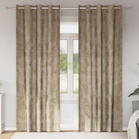 prémium poliészter függöny 2 db szemfüggönnyel Sampanye 225x140 cm