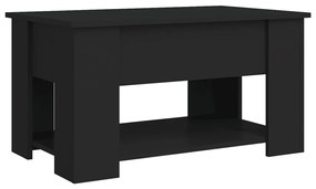 Fekete szerelt fa dohányzóasztal 79 x 49 x 41 cm