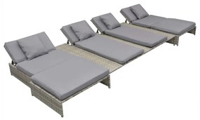 15 részes szürke kültéri polyrattan pihenőszett