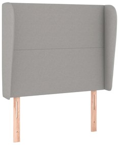 világosszürke szövet fejtámla szárnyakkal 93 x 23 x 118/128 cm