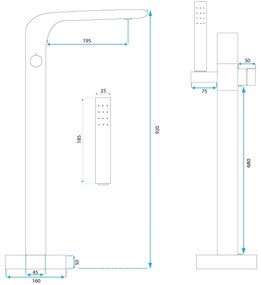 Rea Clark szabadon álló akkumulátor h-920 arany fényes REA-B5302