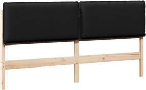 vidaXL Kárpitozott fejtámla Természetes és fekete 180 cm Tömör fenyőfa