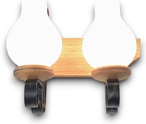 Brilagi - Fali lámpa QUEEN 2xE14/40W/230V bükkfa