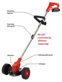 PureCut kerekes fűkasza 2db akkumulátorral KOC-108
