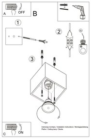 Sollux SL.0489 - Spotlámpa QUAD 1xGU10/10W/230V beton