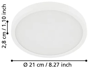 Eglo 900654 - FUEVA LED fürdőszobai mennyezeti lámpatest LED/17W/230V, fehér, IP44