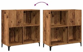 antik fa színű szerelt fa hanglemezszekrény 84,5 x 38 x 89 cm
