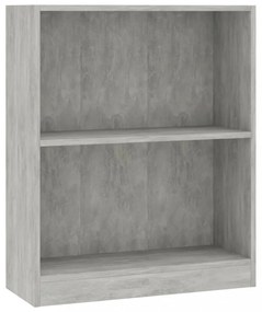 betonszürke szerelt fa könyvespolc 60 x 24 x 76 cm