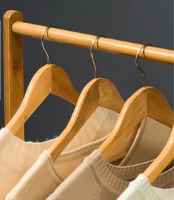 Kerekes akasztó, bambus, 80 cm széles, VIKIR TYP 2