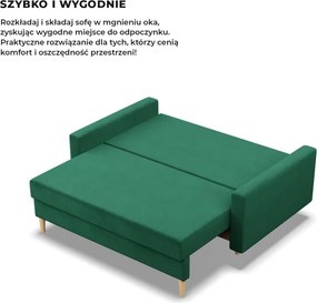 Etna kanapé, bársony, bonell töltet, zöld