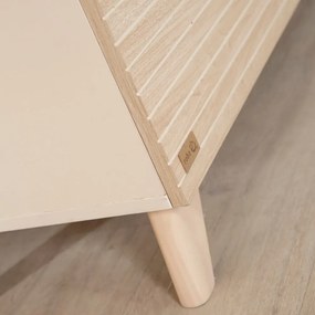 Krémszínű-natúr színű gyerek komód pelenkázó feltéttel, tölgyfa dekorral 110x98x75 cm Sidney – Roba