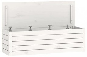 fehér tömör fenyőfa tárolóláda 109 x 36,5 x 33 cm