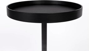 Kerek tárolóasztal tölgyfa dekoros asztallappal ø 40 cm Yuri S – White Label