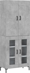 vidaXL betonszürke szerelt fa magasszekrény 69,5 x 34 x 180 cm