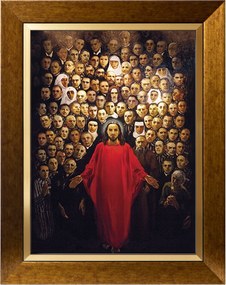 Jézus Kinyilatkoztatása Testvér Elia Vászonkép Arany Díszített Kerettel 30X40