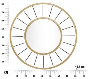 Fali tükör glam sötét ø 81x6,5 (tükör ø 41,5)cm