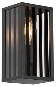 Modern kültéri fali lámpa fekete füstüveggel 26 cm IP44 - Dijon