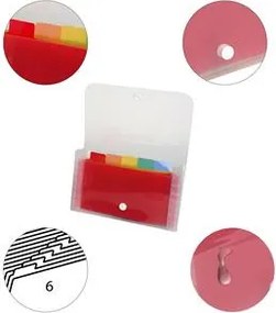 Harmonikamappa, 180x110 mm, PP, 6 rekeszes, EXACOMPTA (EX55498E)