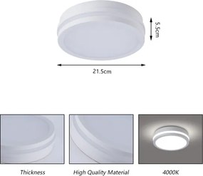 Brilagi - LED kültéri lámpa mozgásérzékelővel BENE LED/18W/230V átm. 21,5 cm fehér IP54