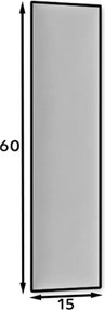 Kárpitozott fali panel QUADRATTA 15x60 cm, szürke