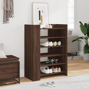 barna tölgyszínű szerelt fa cipősszekrény 74,5 x 37,5 x 100 cm