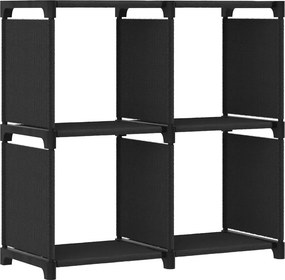 vidaXL 4 rekeszes fekete szövet bemutató polc 69 x 30 x 72,5 cm