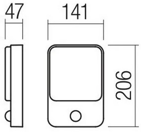 Redo 90131 - COLIN kültéri LED fali lámpa, 9W, 230V, 3000K, IP54, fehér