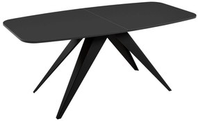 Asztal Oswego 115Fekete, 76x80x160cm, Hosszabbíthatóság, Laminált forgácslap, Fém