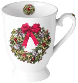 Karácsonyi porcelán bögre Bow On Wreath 250 ml